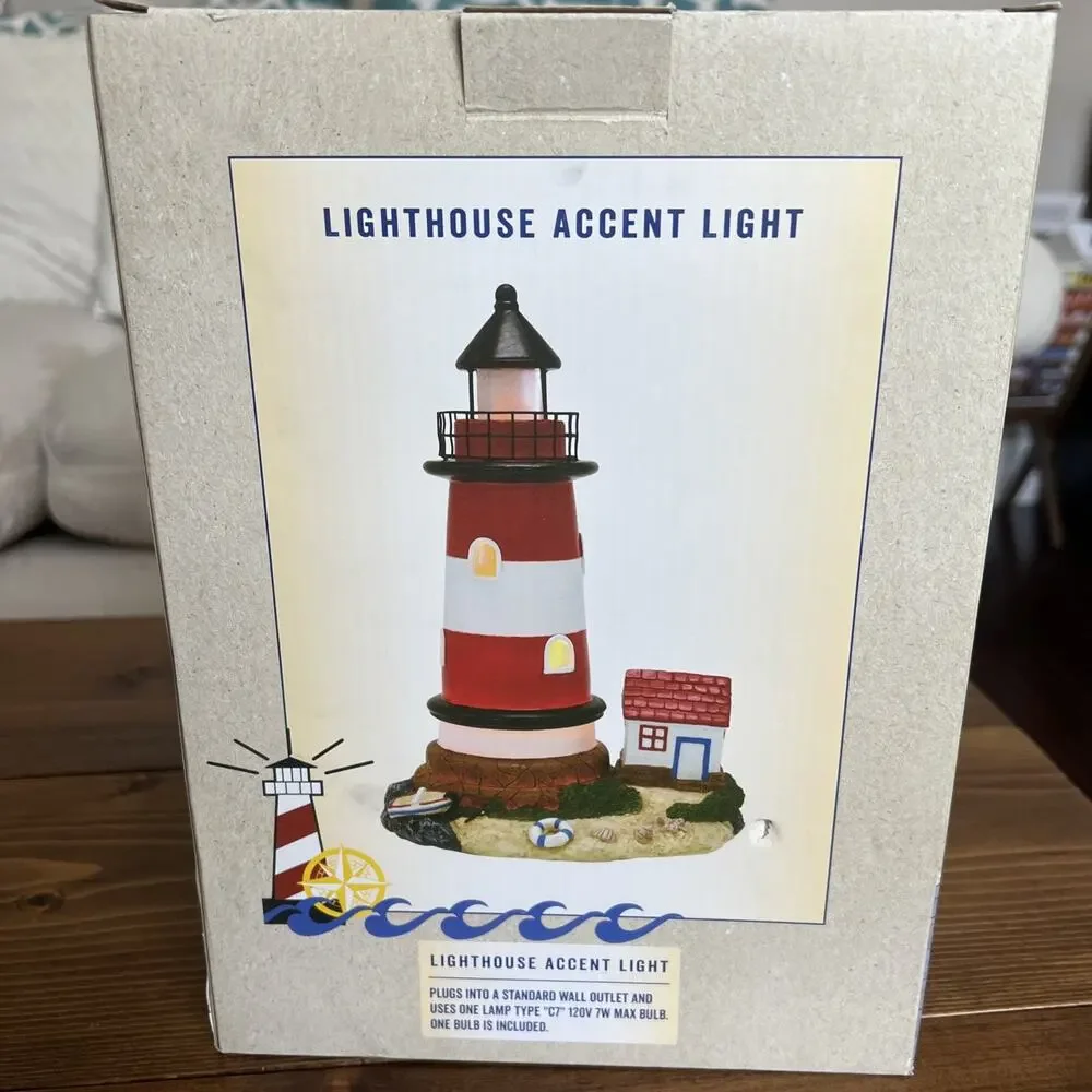 vintage Cracker Barrel Lighthouse Accent Light RARE EUC Works Model HX-17